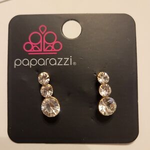 Paparazzi Gold and Clear Earrings